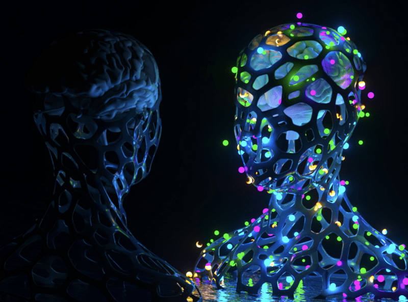image of multi-colored shape of human being